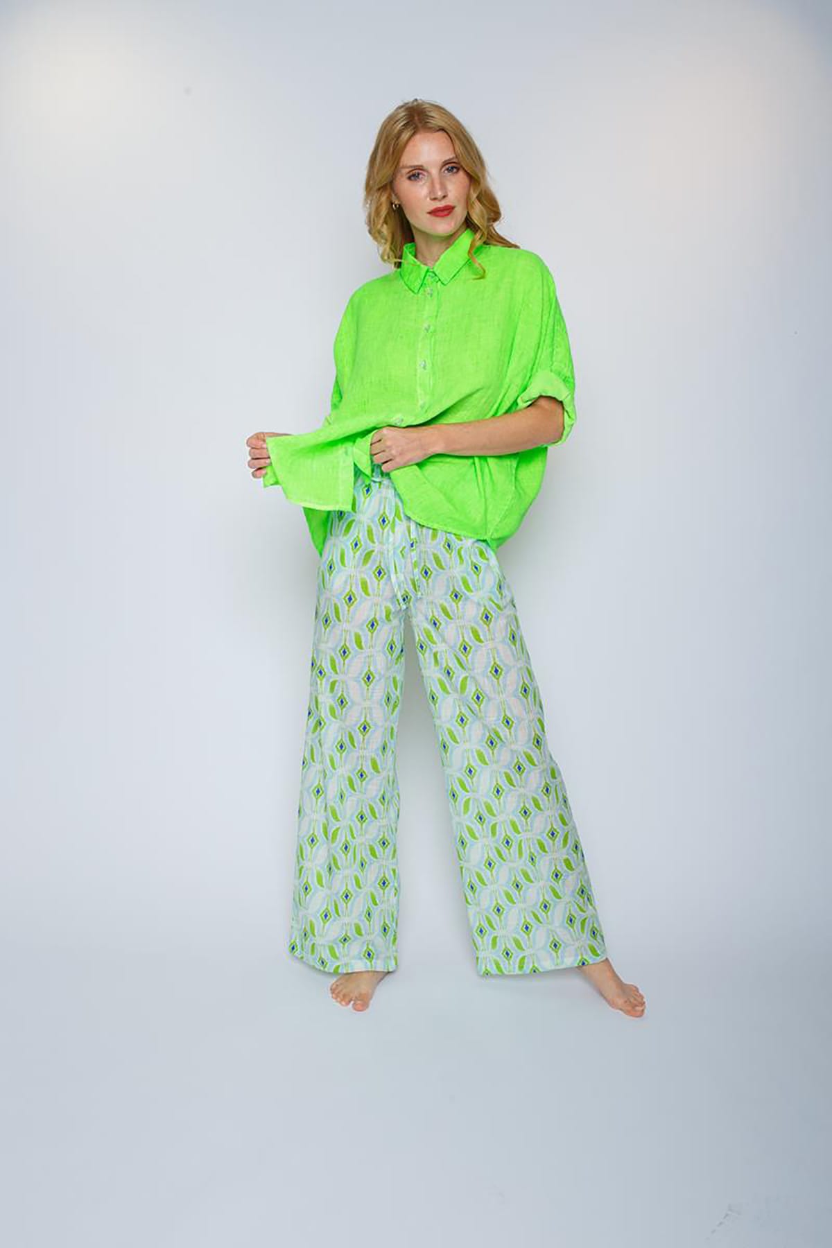 Leichte Sommerhose mit elastischem Bund aqua green Hose Emily van den Bergh 
