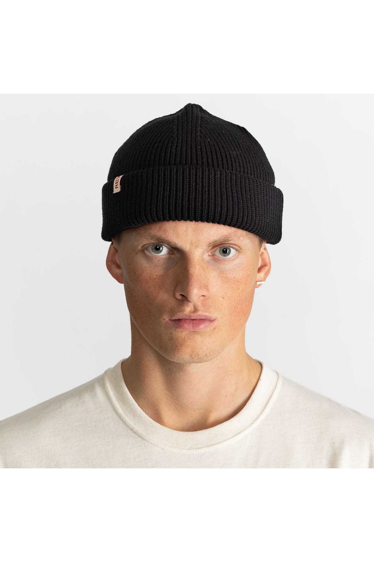 Black mini fisherman beanie deals