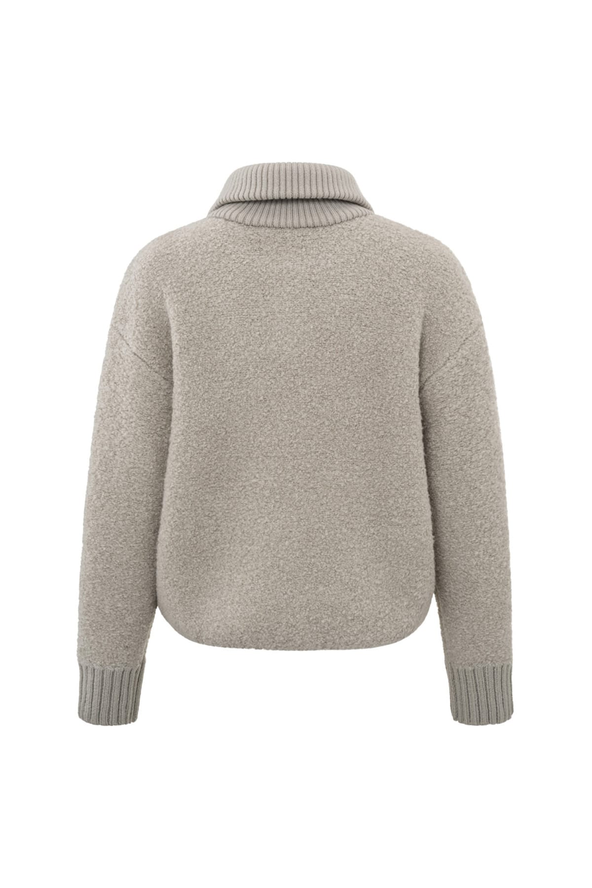 Oversize Pullover mit Rippstrick-Kragen Dove Gray Pullover YAYA 