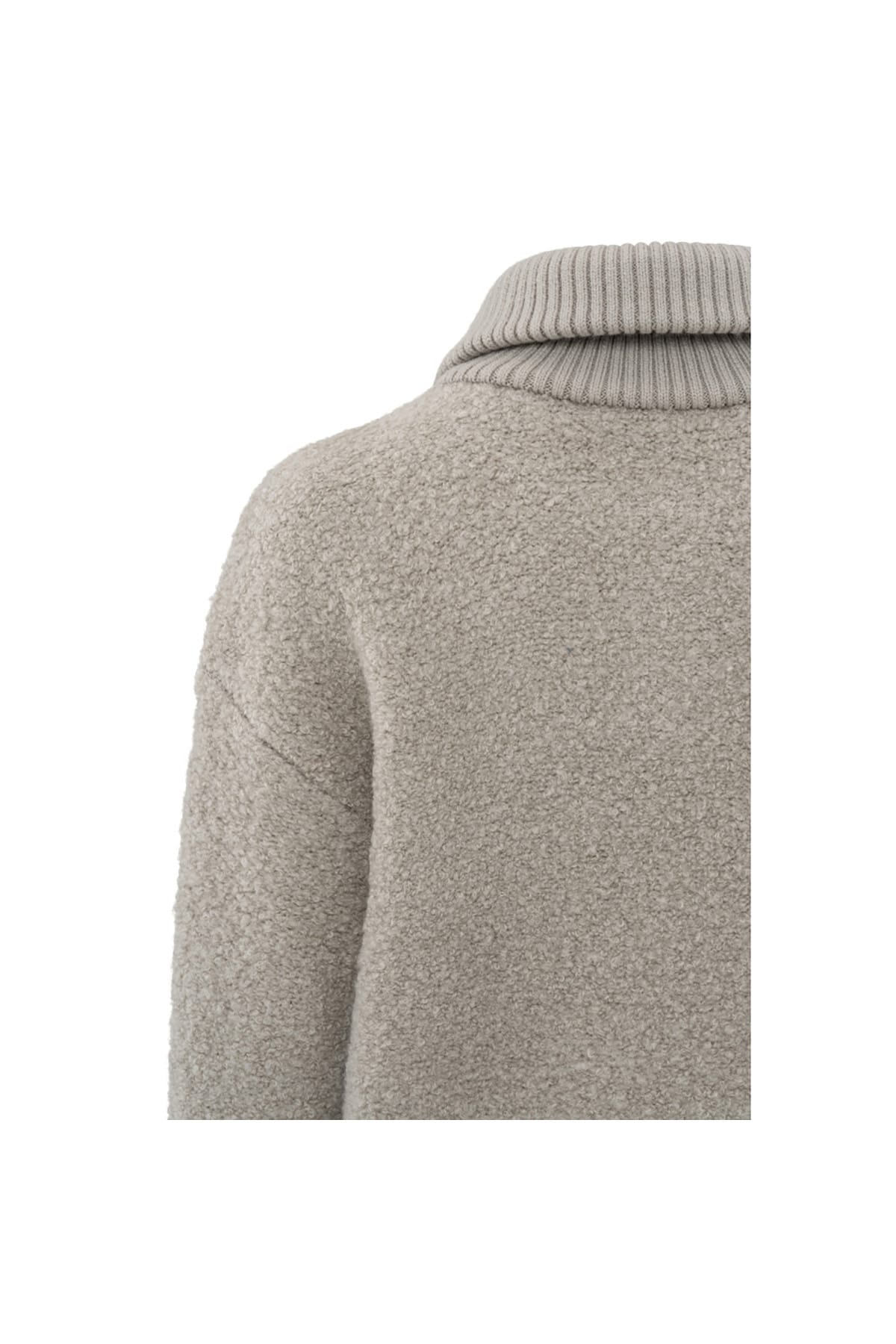 Oversize Pullover mit Rippstrick-Kragen Dove Gray Pullover YAYA 