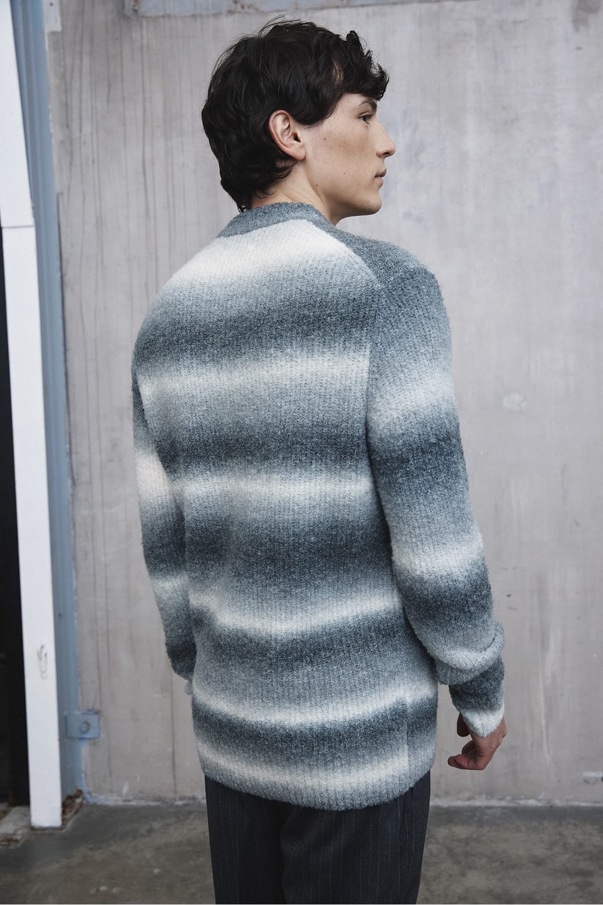 Pullover CFKarl shadow striped knit Pewter mix Pullover Casual Friday 