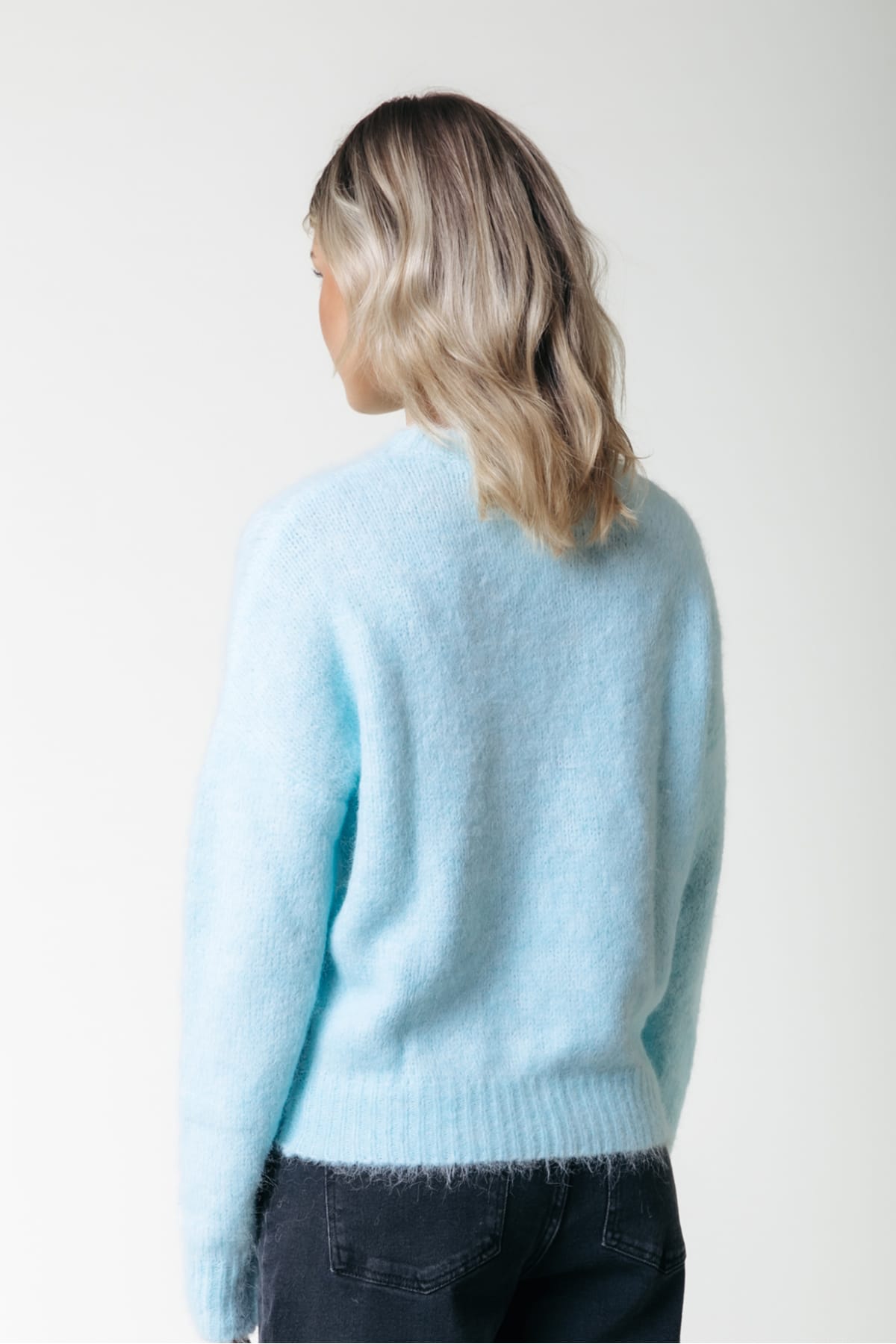 Pullover Olivia Crewneck Knitted Sweater Light baby blue Pullover Colourful Rebel 