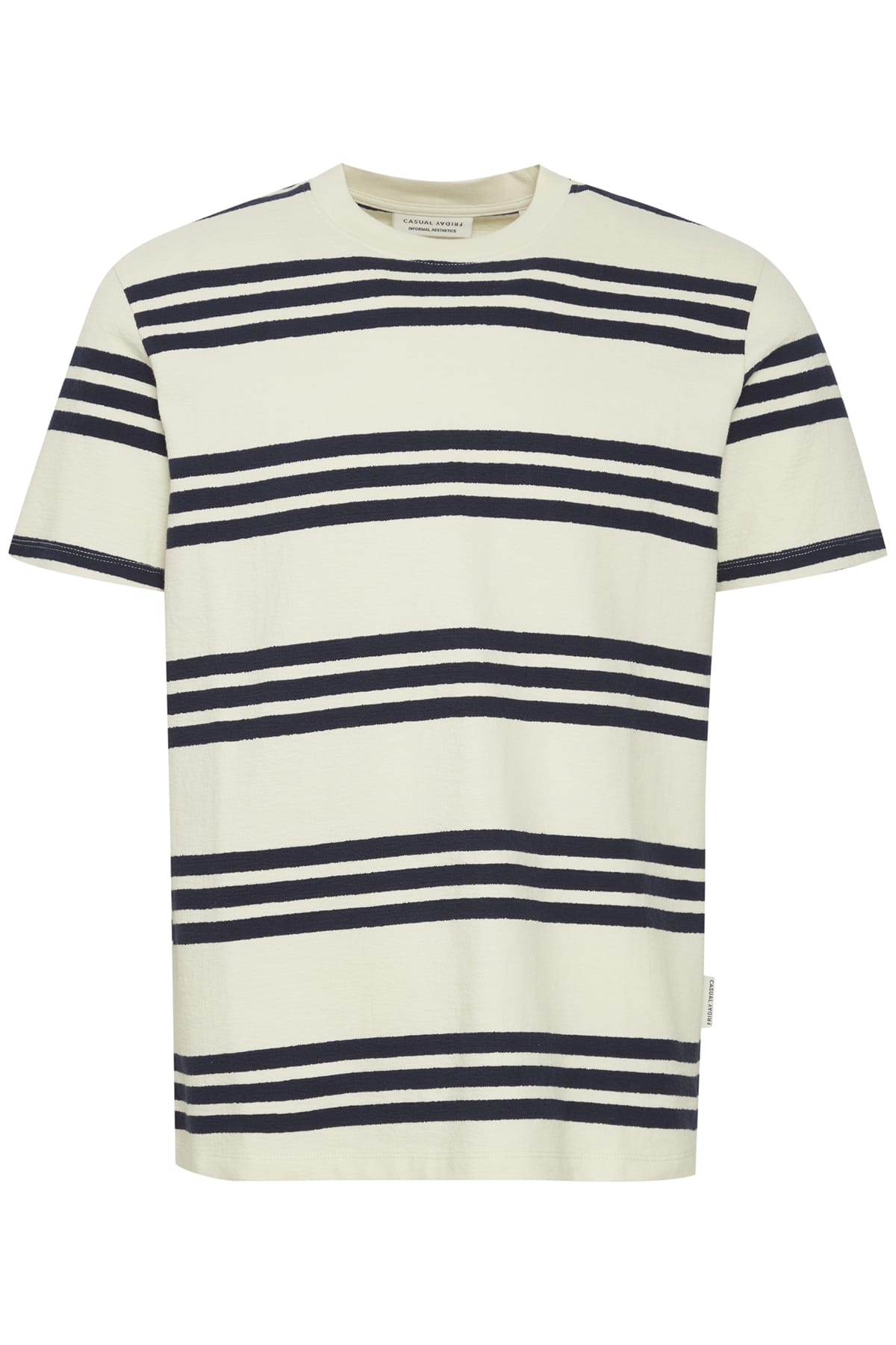 T-Shirt CFThor 0145 structured striped shirt White Asparagus T-Shirt Casual Friday 