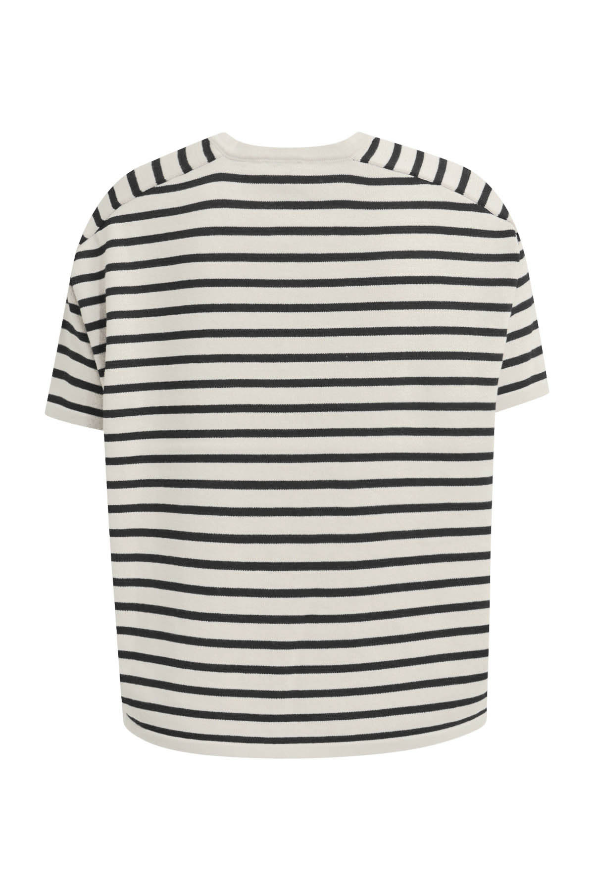 T-Shirt knitted v-neck, 1/2 raglan sleeve black print T-Shirt Milano 