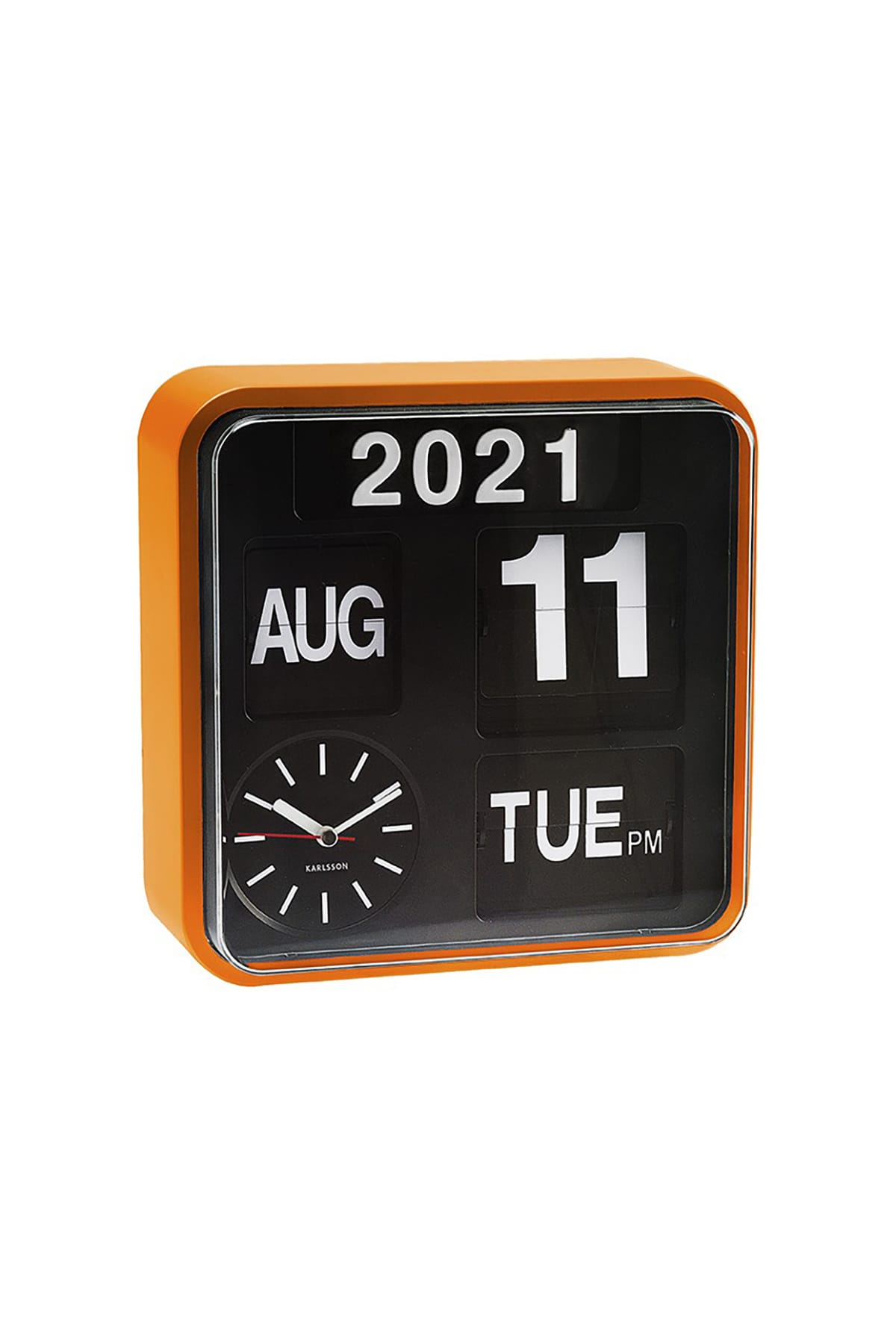 Wanduhr Wall clock Mini Flip orange casing, black dial Orange Wanduhr Karlsson 