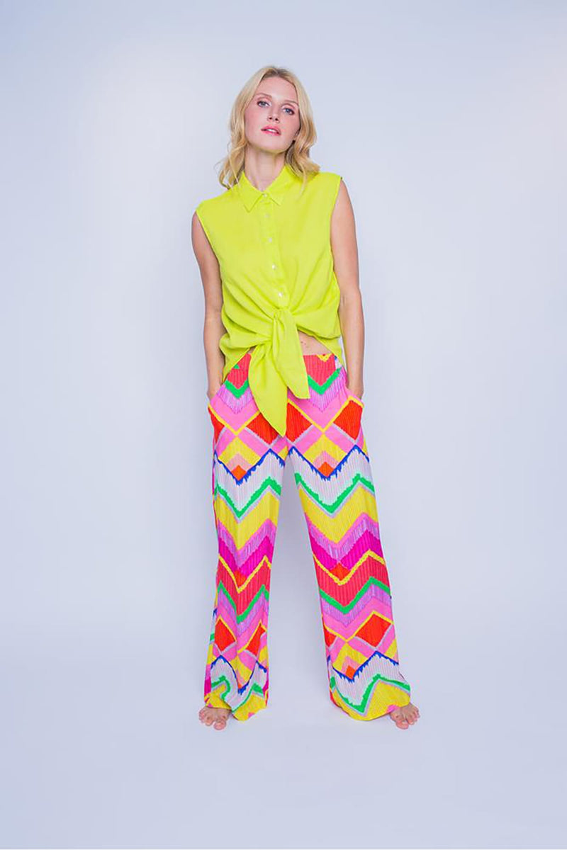 Bunte Sommerhose mit elastsichem Bund multi Hose Emily van den Bergh 