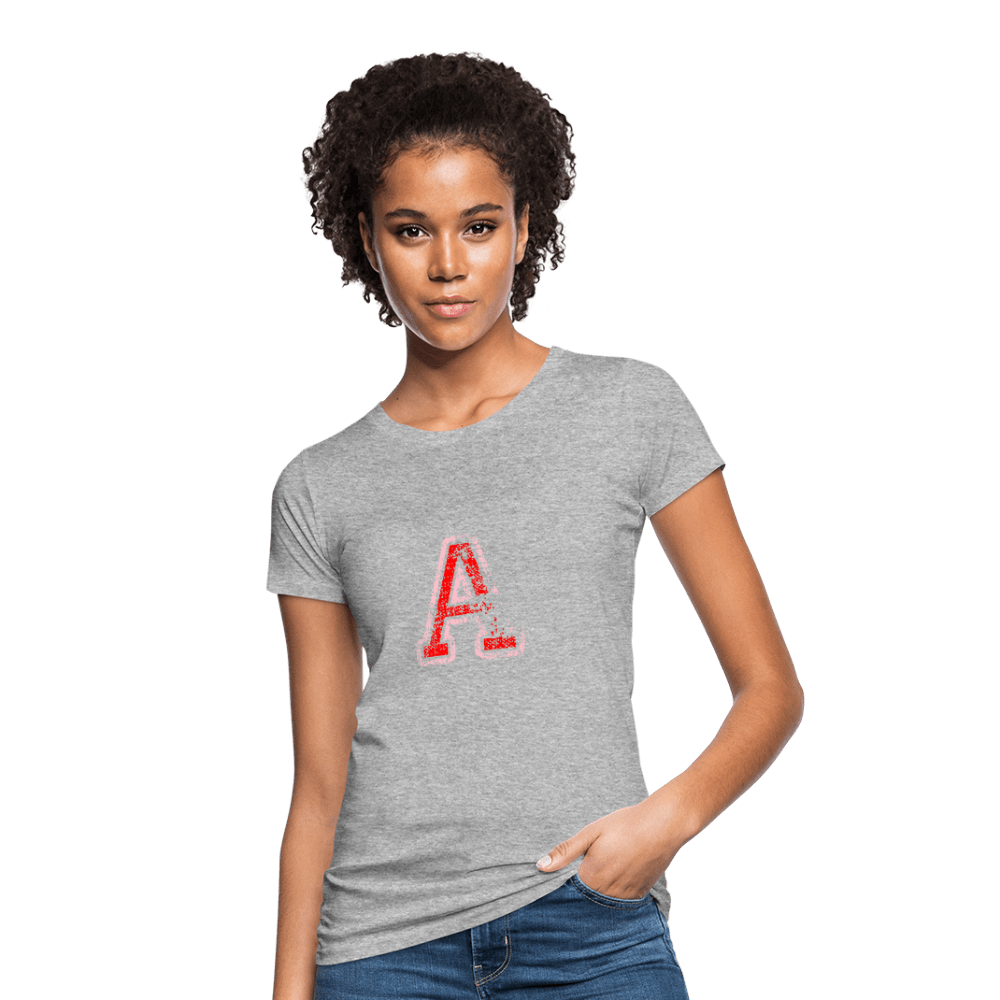 Damen T-Shirt aus Bio-Baumwolle mit A Print im College Stil rosa/rot Women's Organic T-Shirt | Continental Clothing SPOD heather grey S 