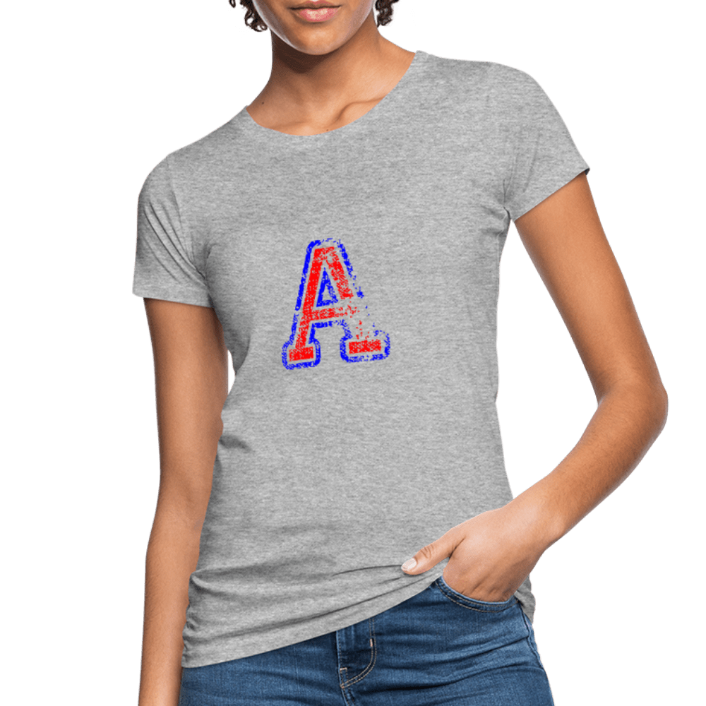 Damen T-Shirt aus Bio-Baumwolle mit A Print im College Stil rot/blau Women's Organic T-Shirt | Continental Clothing SPOD heather grey S 