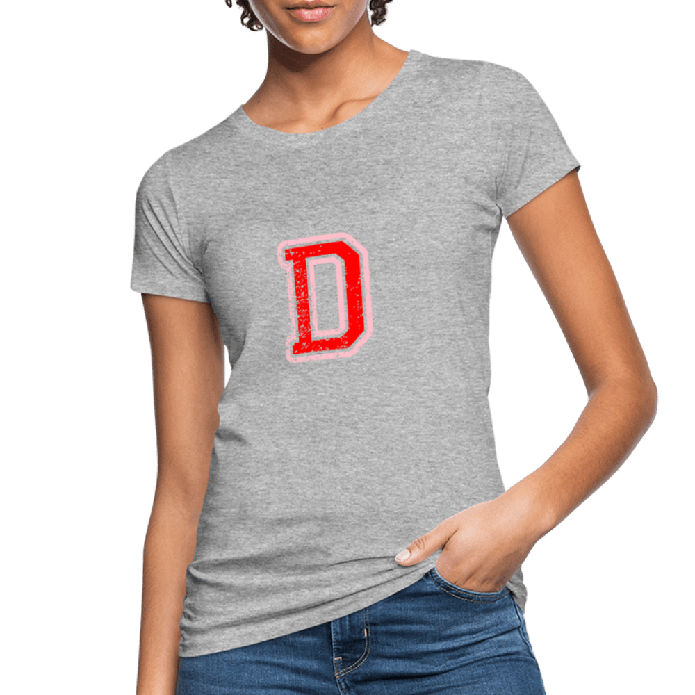 Damen T-Shirt aus Bio-Baumwolle mit D Print im College Stil rosa/rot Women's Organic T-Shirt | Continental Clothing SPOD 