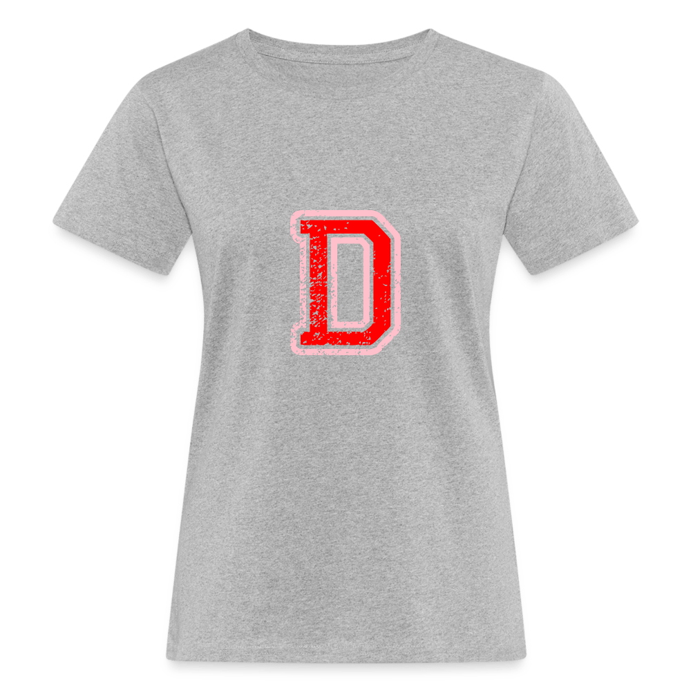 Damen T-Shirt aus Bio-Baumwolle mit D Print im College Stil rosa/rot Women's Organic T-Shirt | Continental Clothing SPOD 