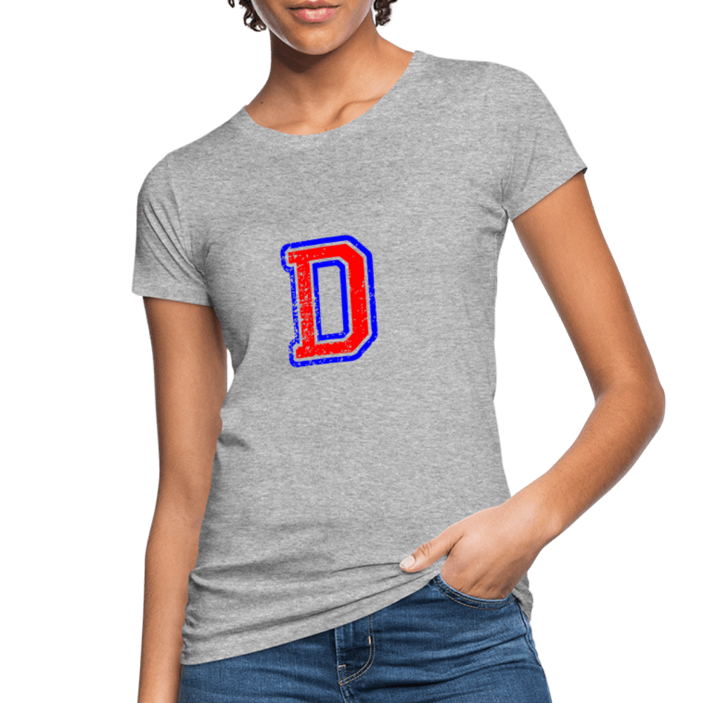 Damen T-Shirt aus Bio-Baumwolle mit D Print im College Stil rot/blau Women's Organic T-Shirt | Continental Clothing SPOD 