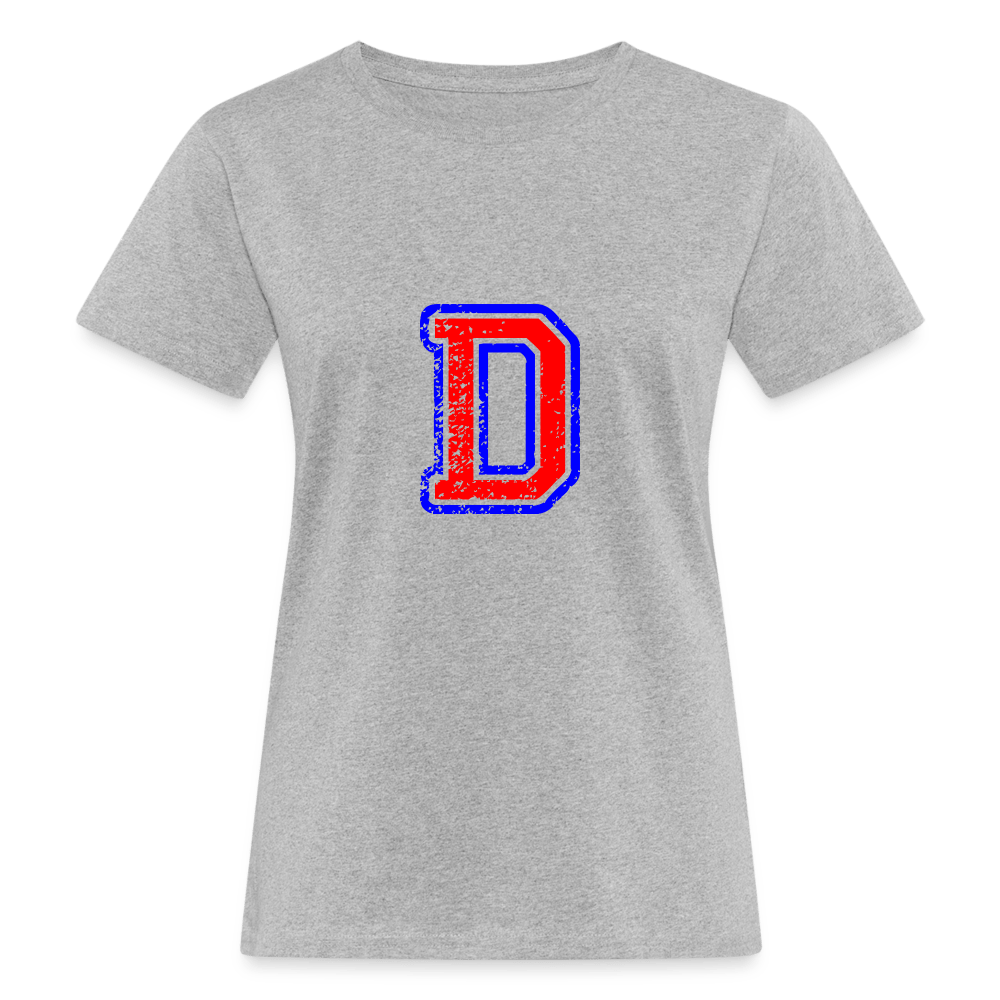 Damen T-Shirt aus Bio-Baumwolle mit D Print im College Stil rot/blau Women's Organic T-Shirt | Continental Clothing SPOD heather grey S 