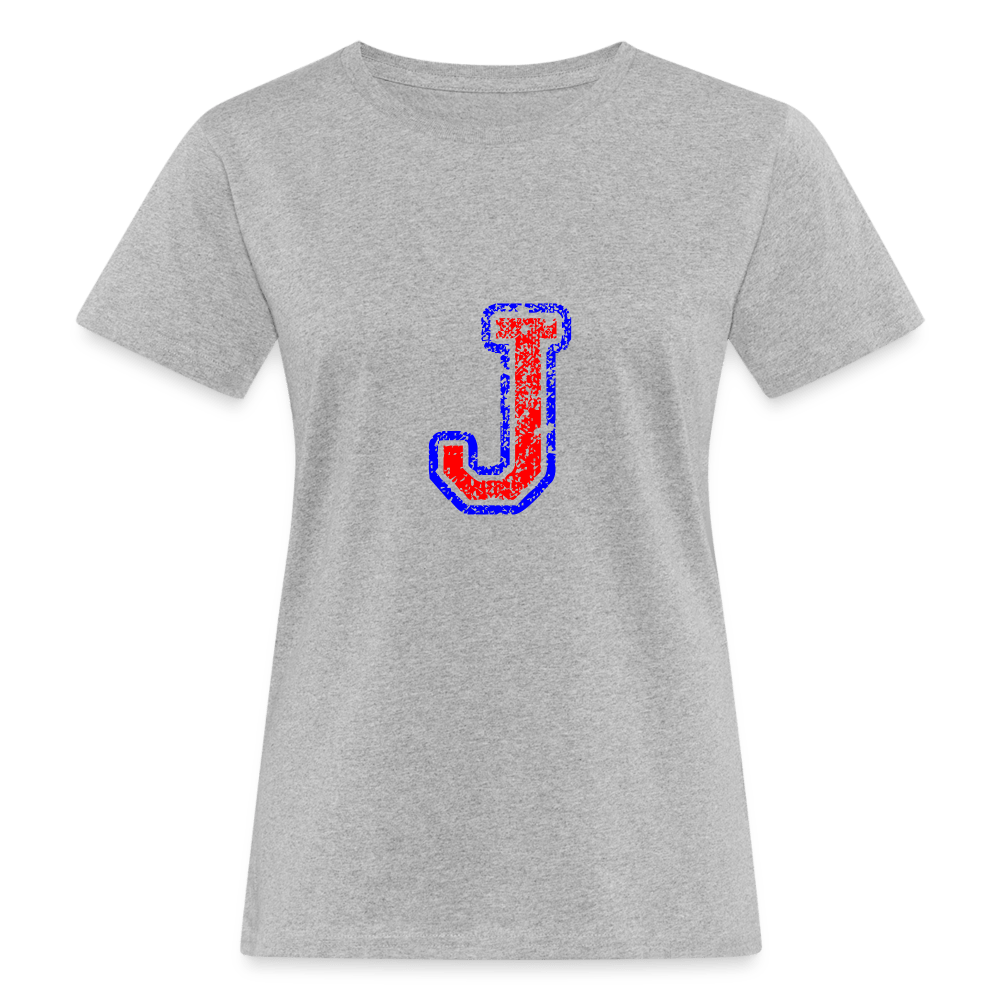 Damen T-Shirt aus Bio-Baumwolle mit J Print im College Stil rot/blau Women's Organic T-Shirt | Continental Clothing SPOD 