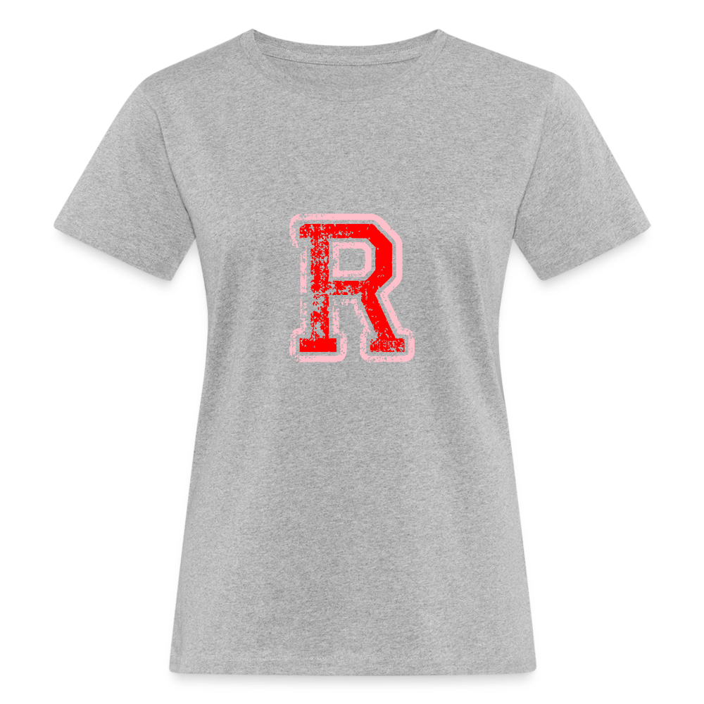 Damen T-Shirt aus Bio-Baumwolle mit R Print im College Stil rosa/rot Women's Organic T-Shirt | Continental Clothing SPOD 