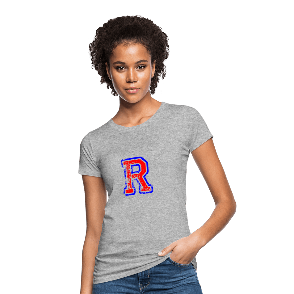 Damen T-Shirt aus Bio-Baumwolle mit R Print im College Stil rot/blau Women's Organic T-Shirt | Continental Clothing SPOD 