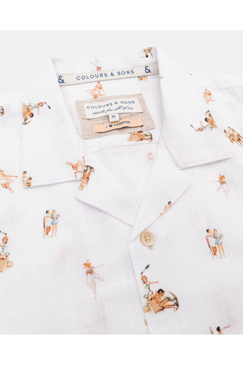 Hemd mit buntem Print Retro Tennis Hemd Colours&Sons 