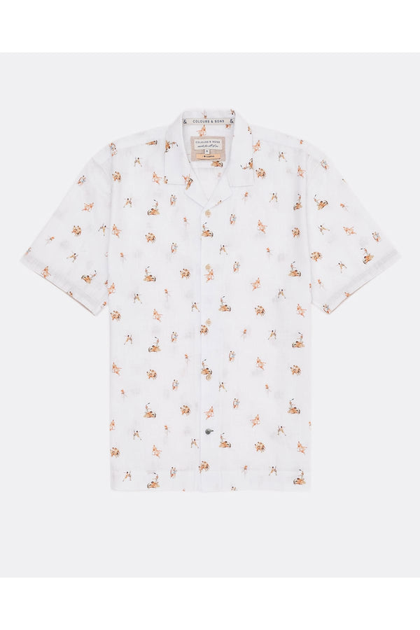 Hemd mit buntem Print Retro Tennis Hemd Colours&Sons 