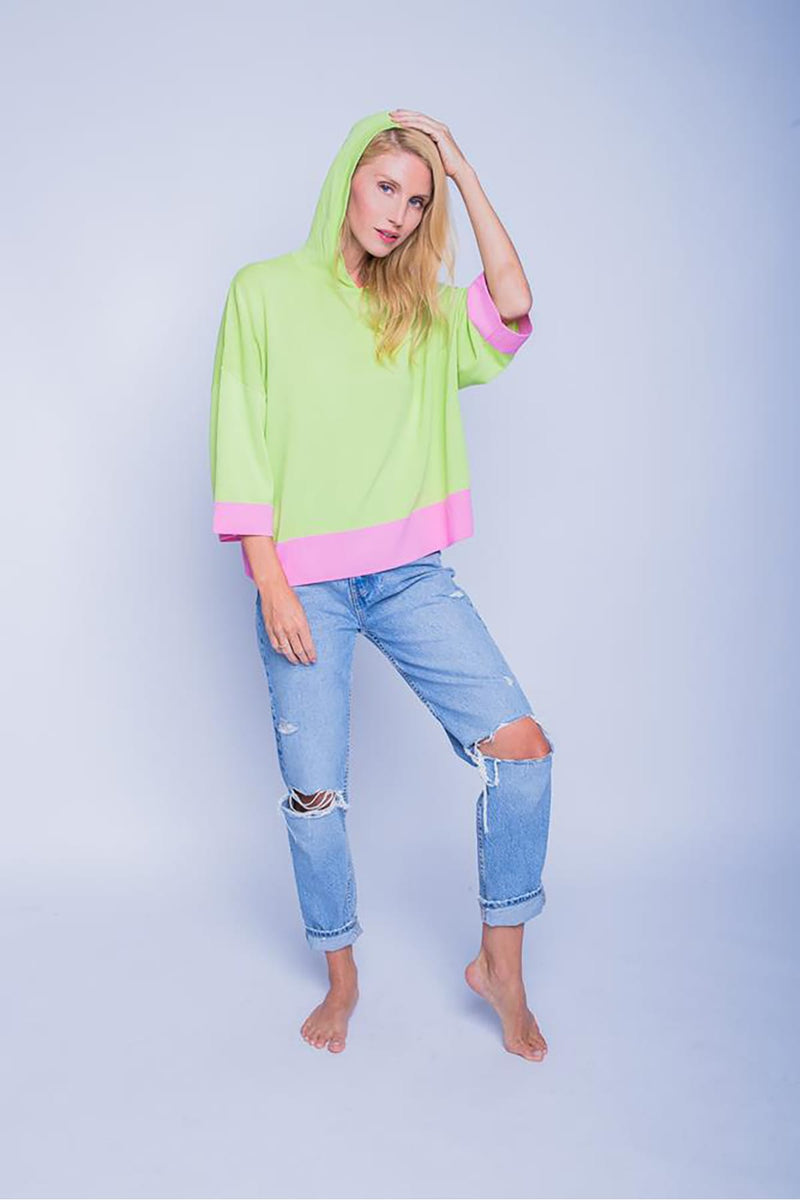 Leichter Hoodie mit verkürzten Ärmeln lemon Pullover Emily van den Bergh 