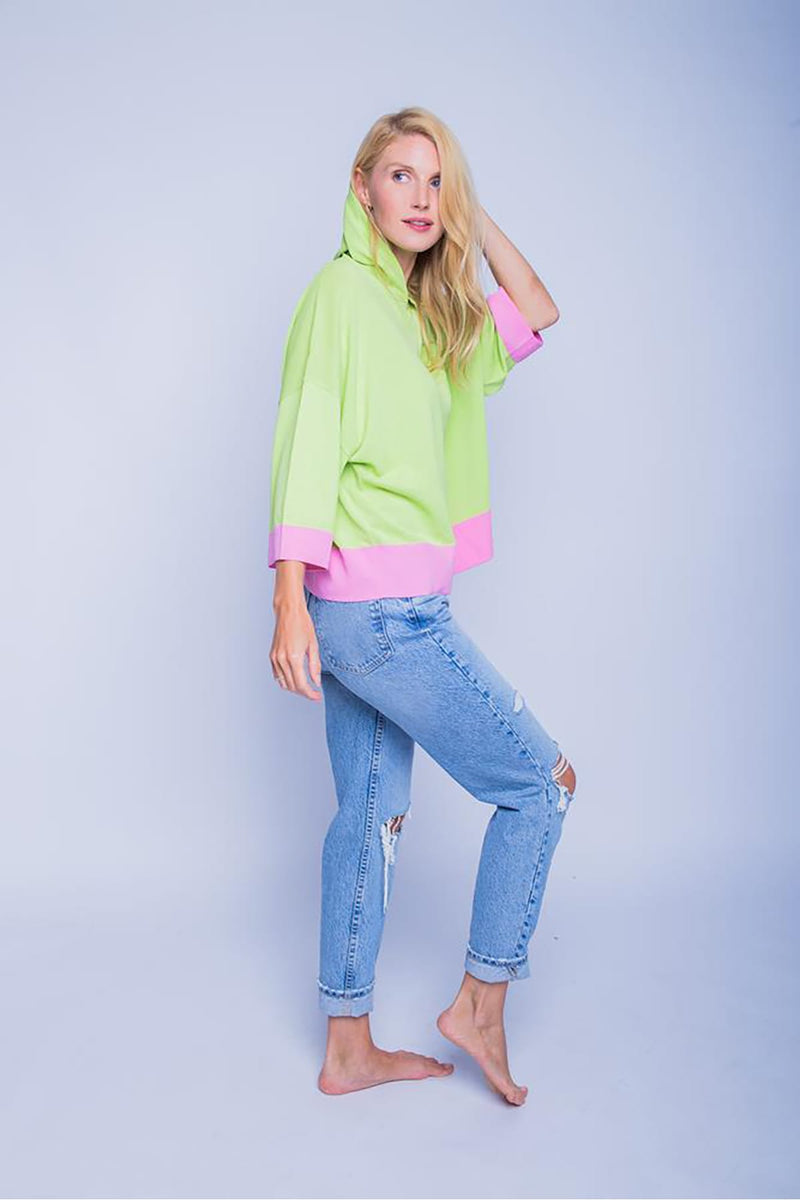 Leichter Hoodie mit verkürzten Ärmeln lemon Pullover Emily van den Bergh 