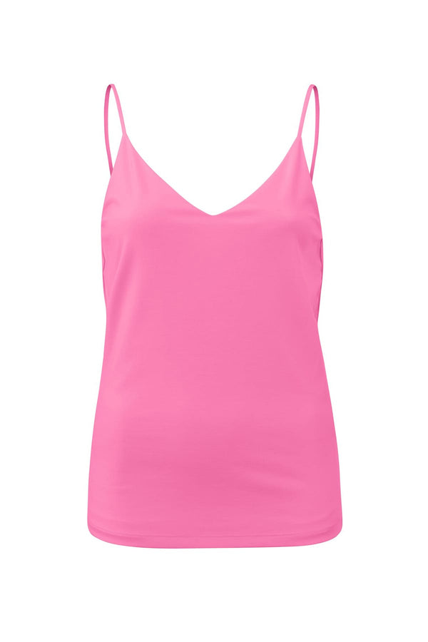 Pinkes Spaghettitop mit V-Ausschnitt Cosmos Pink Top YAYA 