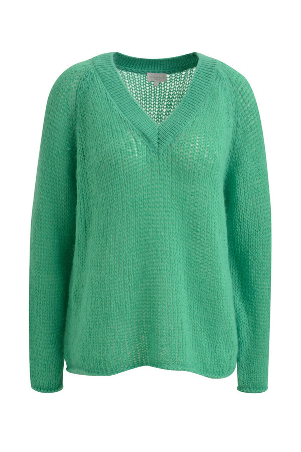 Pullover Raglan pullover w V-Neck grass Pullover Milano 