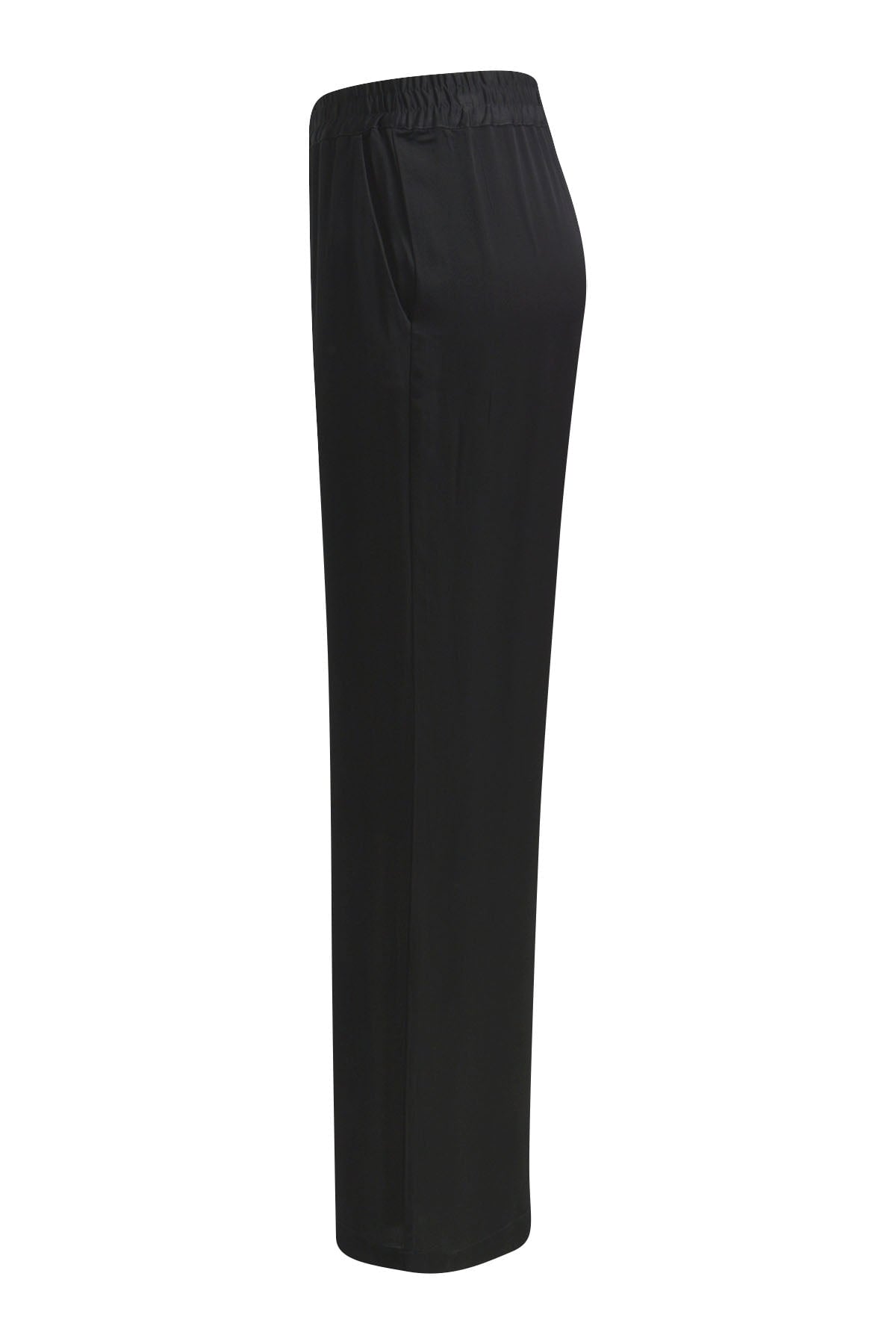 Schwarze Hose mit elastischem Bund und weitem Bein black Hosen Milano 