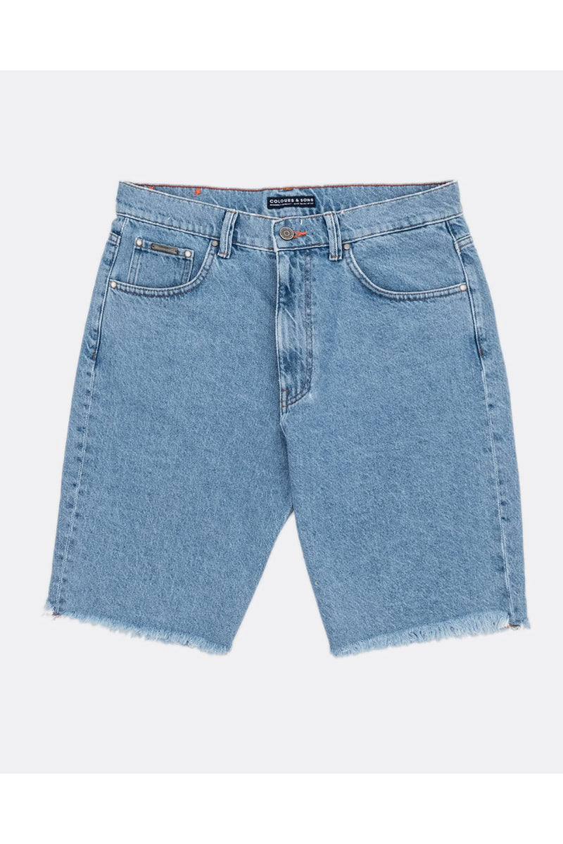 Shorts Blaue Jeansshorts Washed Blue Shorts Colours&Sons 