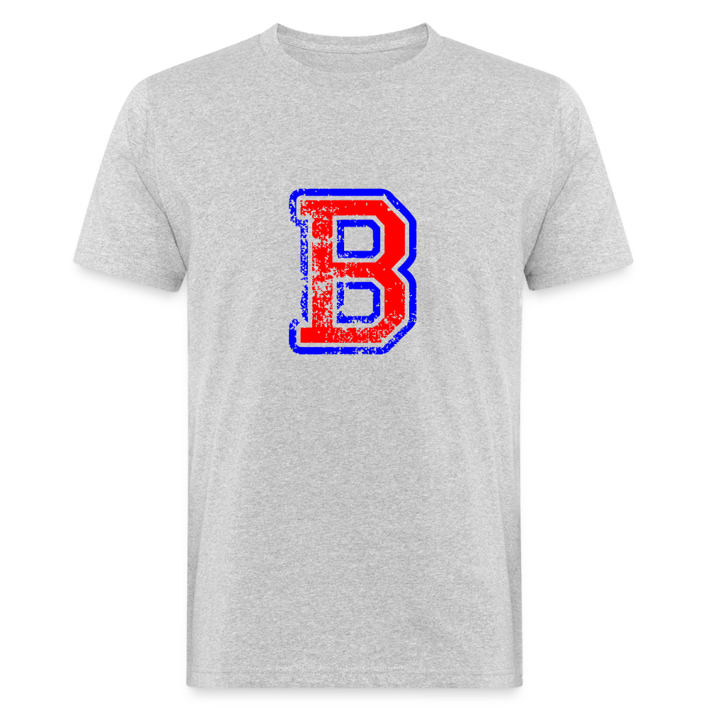 T-Shirt aus Bio-Baumwolle mit B Print im College Stil Men's Organic T-Shirt | Continental Clothing SPOD heather grey M 