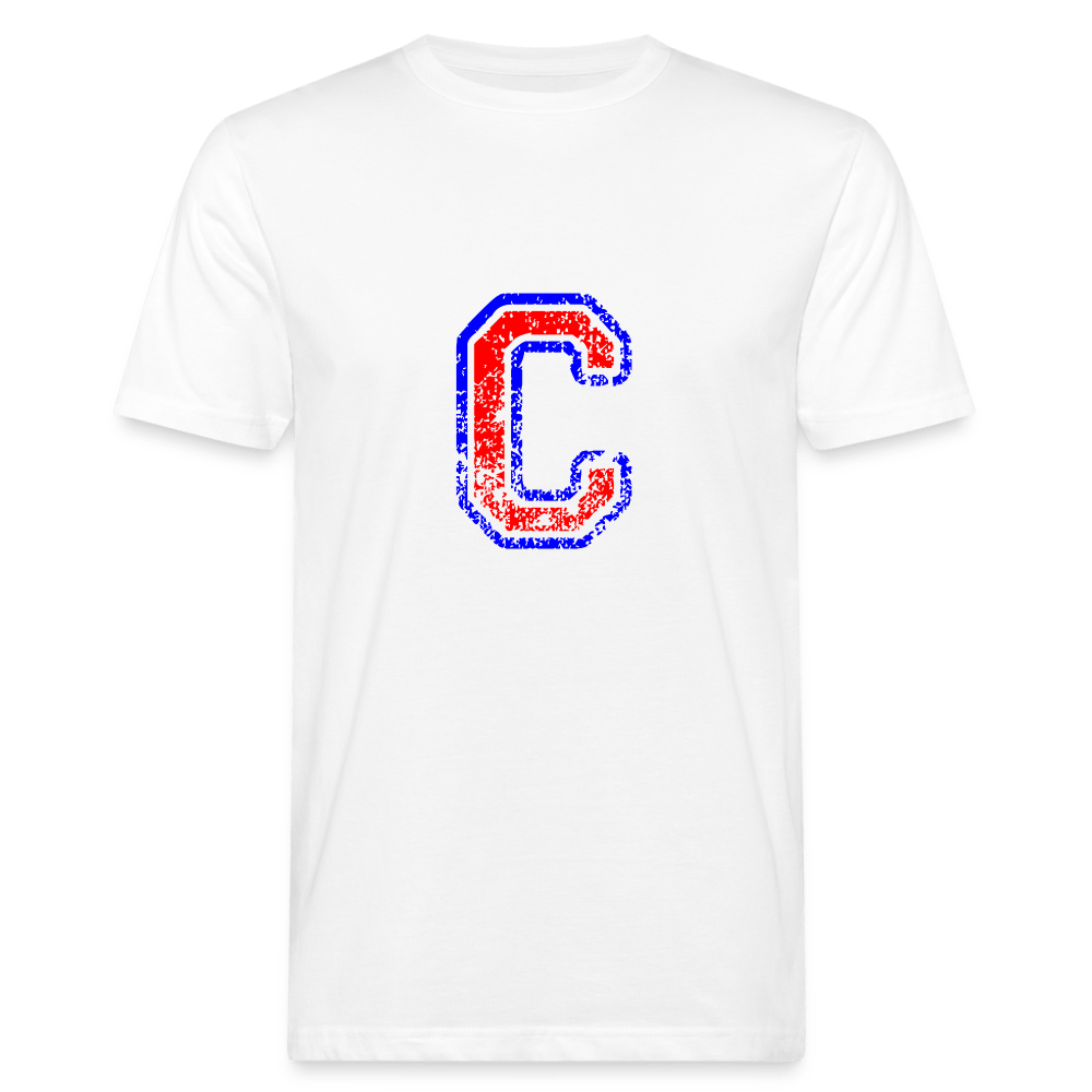 T-Shirt aus Bio-Baumwolle mit C Print im College Stil Men's Organic T-Shirt | Continental Clothing SPOD white M 