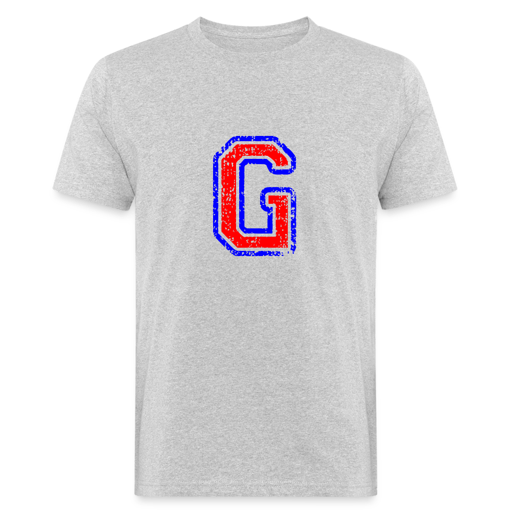 T-Shirt aus Bio-Baumwolle mit G Print im College Stil Men's Organic T-Shirt | Continental Clothing SPOD heather grey M 