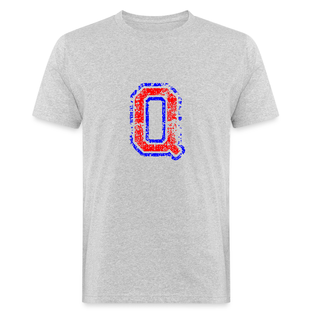 T-Shirt aus Bio-Baumwolle mit Q Print im College Stil Men's Organic T-Shirt | Continental Clothing SPOD heather grey M 