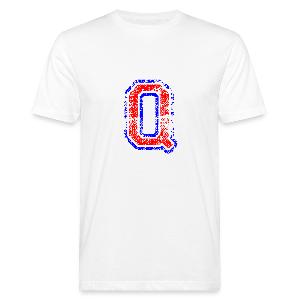 T-Shirt aus Bio-Baumwolle mit Q Print im College Stil Men's Organic T-Shirt | Continental Clothing SPOD white M 
