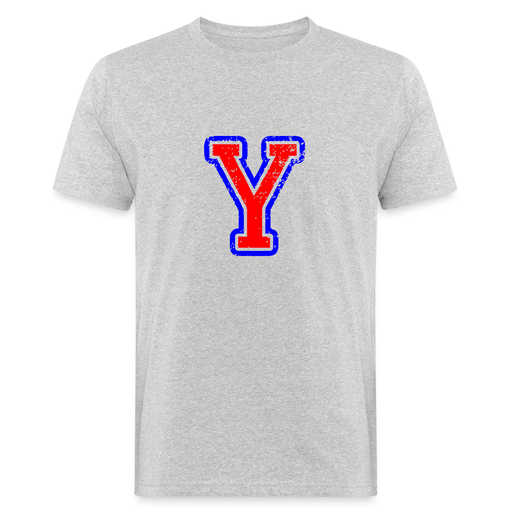 T-Shirt aus Bio-Baumwolle mit Y Print im College Stil Men's Organic T-Shirt | Continental Clothing SPOD heather grey M 